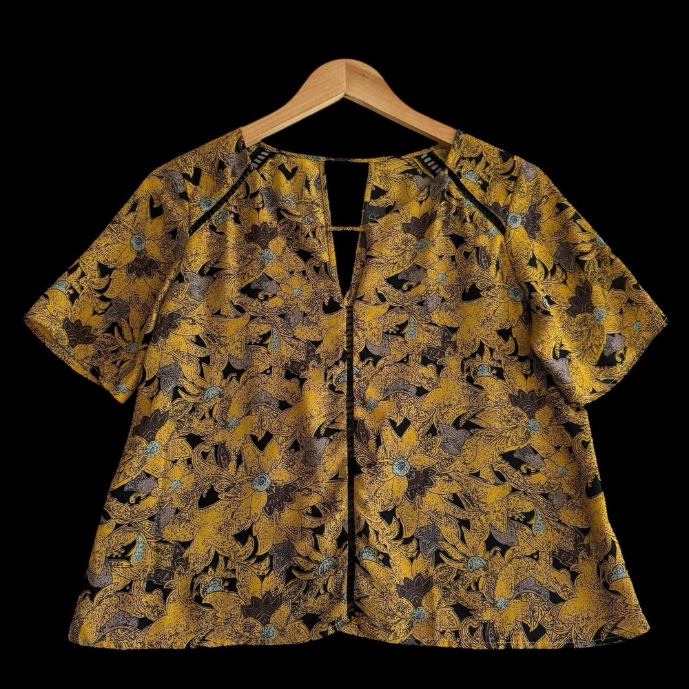 Astr Yellow Floral Print Top‎ AT10036 Size M #210
